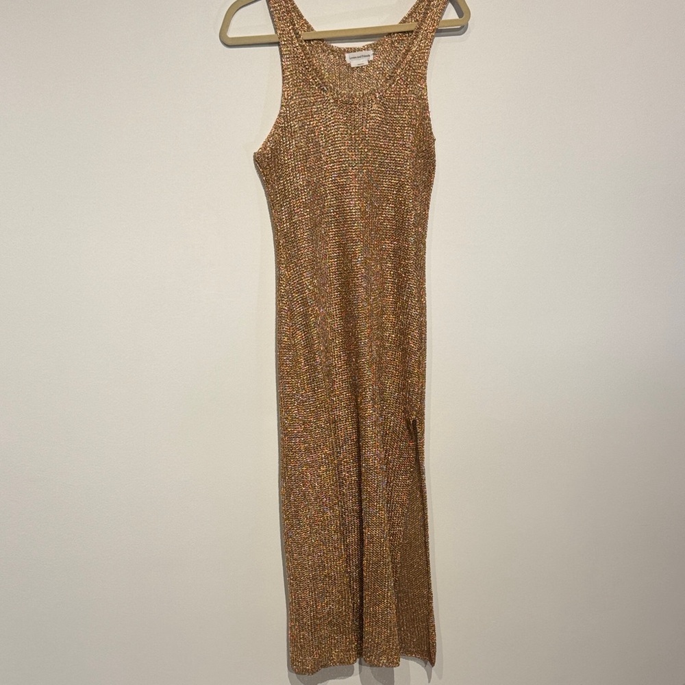 Copper Knit Sleeveless Dress